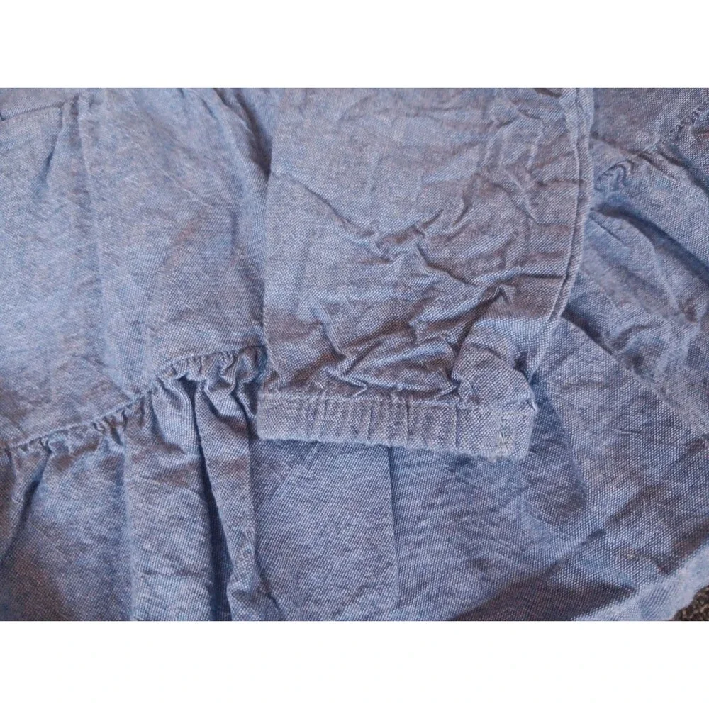 Carters Shirt Size 3T Girls Blue Denim Ruffles Long Sleeve